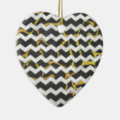 キレーフブラックアンドイエロープリント セラミックオーナメント (右)