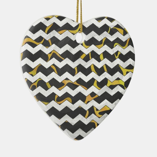 キレーフブラックアンドイエロープリント セラミックオーナメント (右)