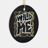 キレーフブラックアンドイエロープリント セラミックオーナメント (右)