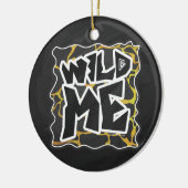 キレーフブラックアンドイエロープリント セラミックオーナメント (左)