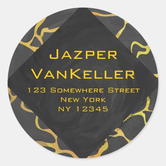 キレーフブラックアンドイエロープリント ラウンドシール (正面)