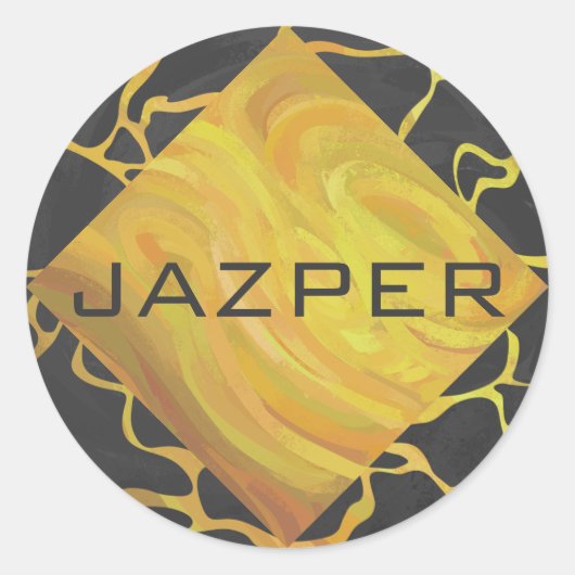 キレーフブラックアンドイエロープリント ラウンドシール (正面)