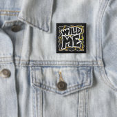 キレーフブラックアンドイエロープリント 缶バッジ (インサイチュ)