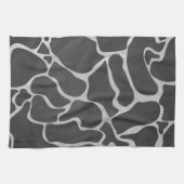 キレーフブラックアンドライトグレープリント キッチンタオル (横)