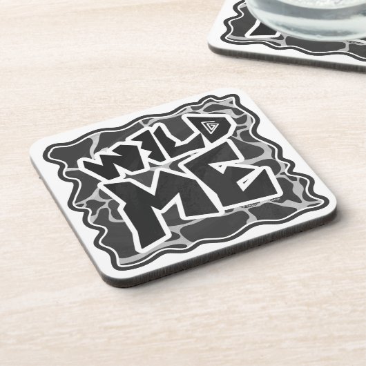 キレーフブラックアンドライトグレープリント コースター (左側)