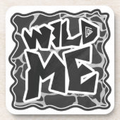 キレーフブラックアンドライトグレープリント コースター (正面)