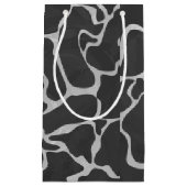 キレーフブラックアンドライトグレープリント スモールペーパーバッグ (正面)