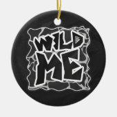 キレーフブラックアンドライトグレープリント セラミックオーナメント (正面)