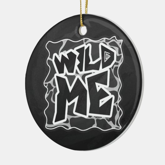 キレーフブラックアンドライトグレープリント セラミックオーナメント (左)