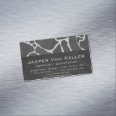 キレーフブラックアンドライトグレープリント マグネット名刺 (インサイチュ)