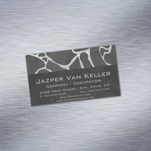 キレーフブラックアンドライトグレープリント マグネット名刺 (インサイチュ)