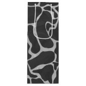 キレーフブラックアンドライトグレープリント ワインギフトバッグ (正面)