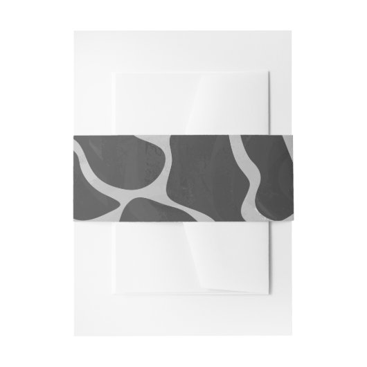 キレーフブラックアンドライトグレープリント 招待状ベリーバンド (正面例)