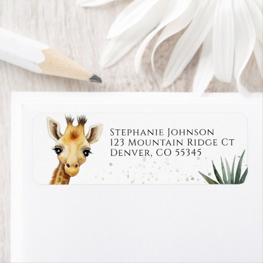 キレーフベビーシャワーサファリグリーンリー差出人住所 ラベル (インサイチュ)