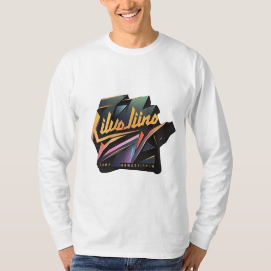 キロはっきりしたグラフィックティー Tシャツ (正面)