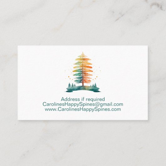 キロパクター骨質生理療法士水彩 名刺 (裏面)