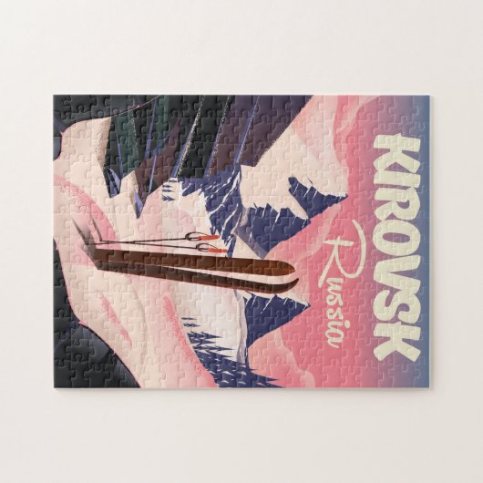 キロフスクロシアのスキー旅行ポスター ジグソーパズル