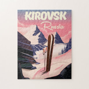 キロフスクロシアのスキー旅行ポスター ジグソーパズル