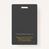 キロポジストポディアトリストペディキュア足気にビジネス バッジ (裏面)