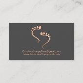 キロポジストリフレクソロジストペディキュアフットプリントバラ 名刺 (裏面)