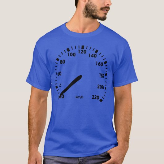 キロメートル速度計の車好き Tシャツ (正面)
