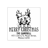 キンカルーキャット差出人住所クリスマス ラバースタンプ (インプリント)