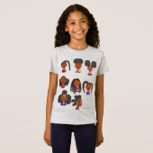 キンキーカーリーブラウン肌の女の子Tシャツ Tシャツ (正面フル)