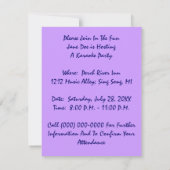 キングが楽しいカラオケパーティーをお誘いします ～ご招待状～ 招待状 (裏面)