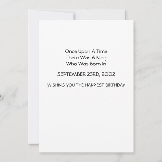 キングさんお誕生日おめでとう 面白い誕生日カード (裏面)