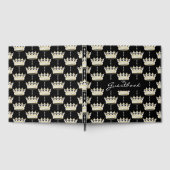 キングとクイーンエレガント金ゴールドクラウン+ダイヤモンド ゲストブック (全面)