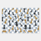 キングとクイーンズチェスチェスのマスターゲーム ラッピングペーパーシート (正面)