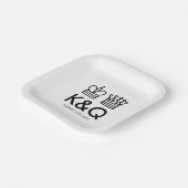 キングとクイーンチェスのアイコンの結婚式パーティーのプレート ペーパープレート (傾斜あり)