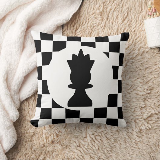 キングとクイーンチェスの駒 – チェス愛好家のためのギフト クッション (ブランケット)