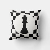 キングとクイーンチェスの駒 – チェス愛好家のためのギフト クッション (裏面)