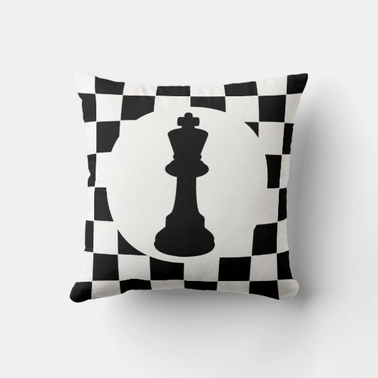 キングとクイーンチェスの駒 – チェス愛好家のためのギフト クッション (裏面)