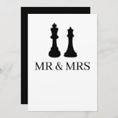 キングとクイーンチェス結婚の駒 案内状 (正面/裏面)