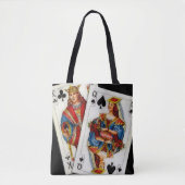 キングとクイーントランプ トートバッグ (正面)