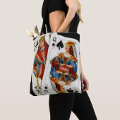 キングとクイーントランプ トートバッグ (クローズアップ)