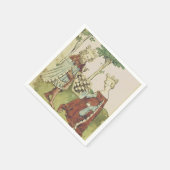 キングとクイーン遊ズ・チェス中世 スタンダードカクテルナプキン (角)