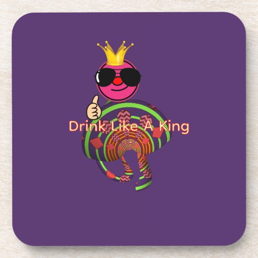 キングのように飲もう パープル コースター (正面)