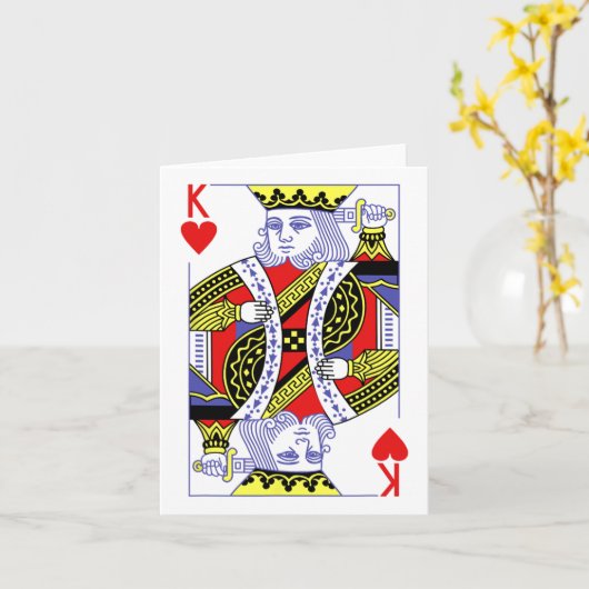 キングのハートフラッシュ王室のコスチュームのハロウィンプレイイ カード (黄色い花)