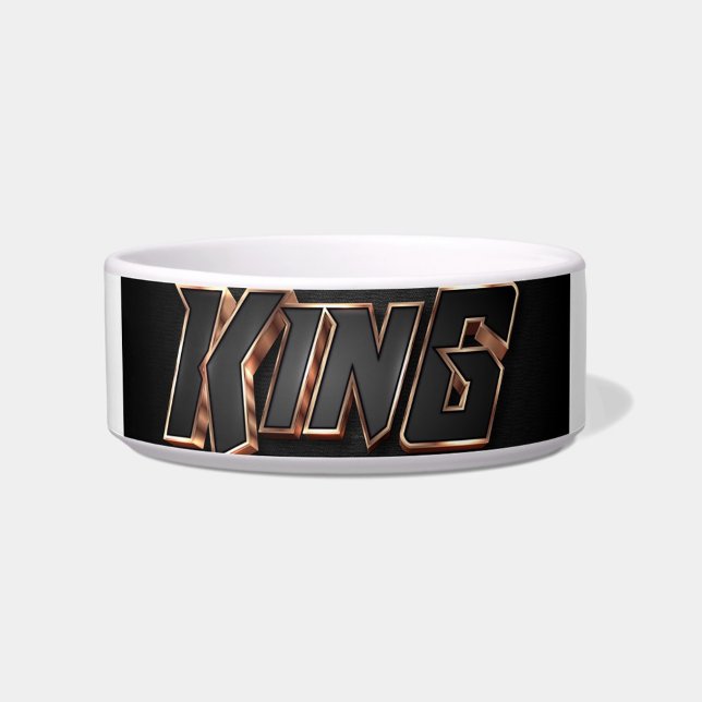 キングのペットボウル ボウル (A stylish bowl featuring the word "KING" in bold, metallic lettering!)