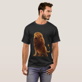 キングの吠え声 - 雄大なライオン グラフィックTシャツ Tシャツ (正面フル)