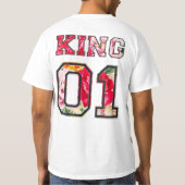 キングの文字グラフィティスタイルのレタリング Tシャツ (裏面)