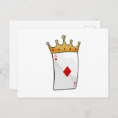 キングの王冠をつけたダイヤのエース ポストカード (正面/裏面)