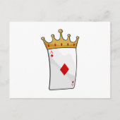 キングの王冠をつけたダイヤのエース ポストカード (正面)