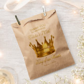 キングの私たちのハート70th誕生日ゴールドフォイルクラウン フェイバーバッグ (クリップ留めされた状態)