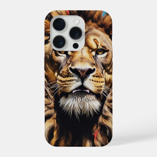 キングの視線 ライオン iPhoneケース iPhone 15 Proケース (裏面)