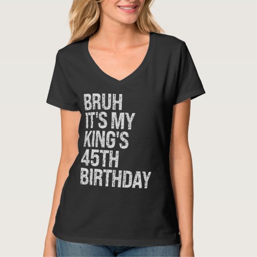 キングの45歳の誕生日だってさ 王冠 幸せ Tシャツ (正面)