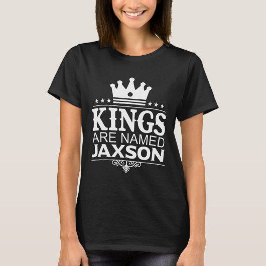 キングはジャクソンと名付けられる おもしろい名前のジョーク Tシャツ (正面)